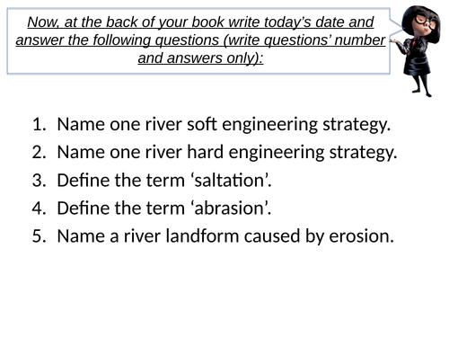 KS3 Geography Rivers unit lesson 11: decision making exercise