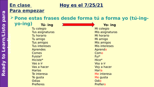 Speaking Practice (Sobre la educación y el instituto)