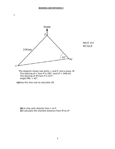 BEARINGS AND DISTANCES 2 WITH ANSWERS