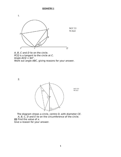 GEOMETRY WITH ANSWERS