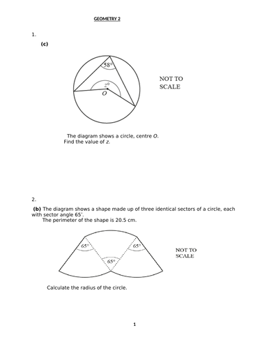 GEOMETRY 2 WITH ANSWERS