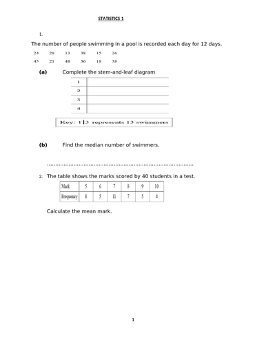 STATISTICS WITH ANSWERS