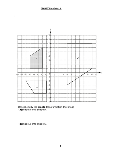 TRANSFORMATIONS 4 WITH ANSWERS