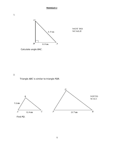 TRIANGLES 2 WITH ANSWERS