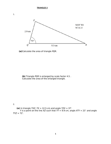 TRIANGLES 3 WITH ANSWERS