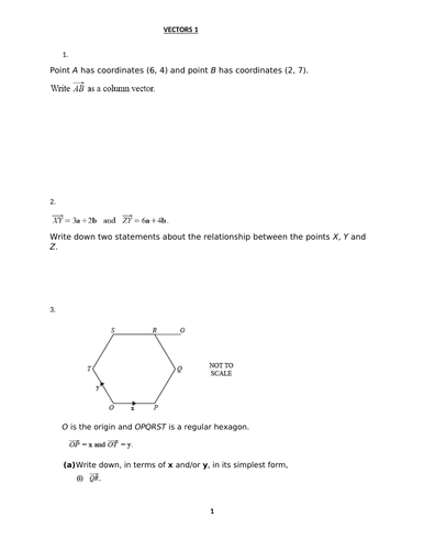 VECTORS WITH ANSWERS