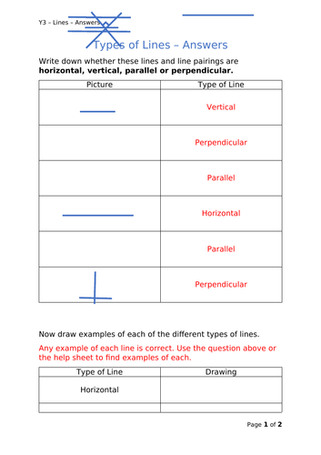 Y3 Maths - Types of Lines