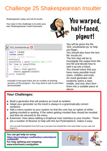 Python Challenge 25 025_Shakespearean Insulter