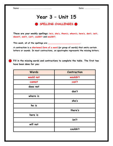 Y3 Spellings - Whole Year - 28 spelling lists and activities