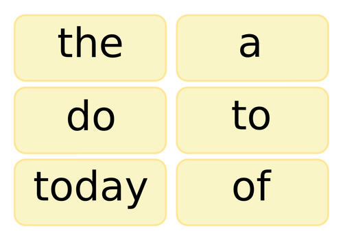 Year 1 and Year 2 High Frequency Flash Cards