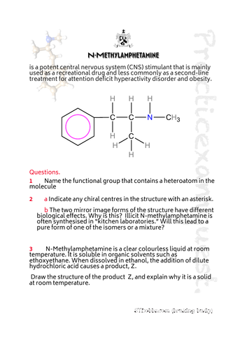 Exam practice: N-Methylamphetamine