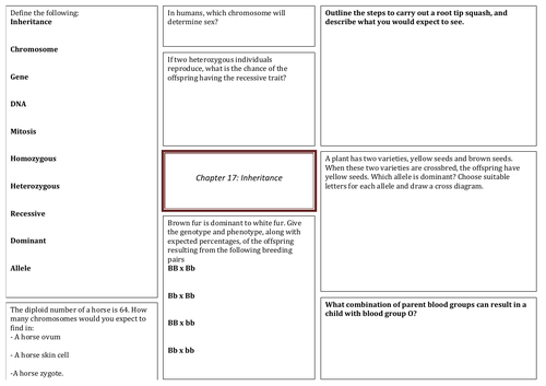 IGCSE Biology revision mats chapter 17-21