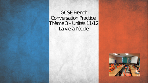 French GCSE Speaking Practice - Recorded Questions and instructions for recording answers (PPT)