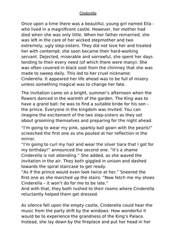 Cinderella in New York - WAGOLL