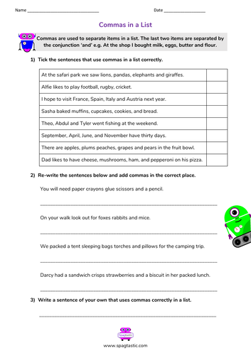 commas-in-lists-teaching-resources