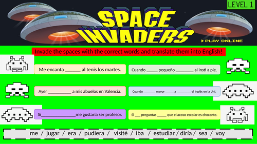 spanish-space-invaders-gap-fill-teaching-resources