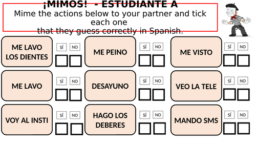 Spanish Charades and SuperMario Translation Challenge Game