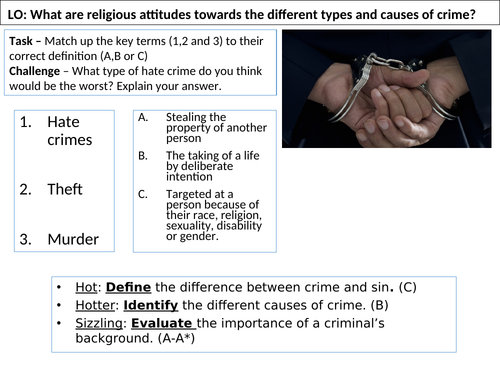 WJEC GCSE RE - Unit One - Types and Causes of Crime - Issues of Good and Evil