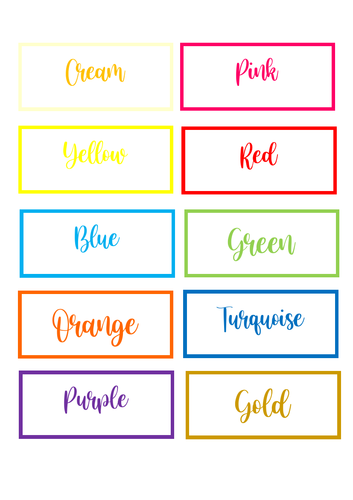 Coloured Book Labels