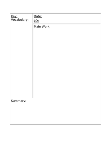 Cornell Notes Layout