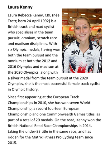 Laura Kenny Handout