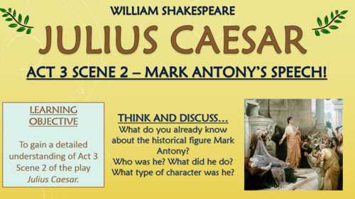 Julius Caesar - William Shakespeare - Act 3 Scene 2 - Mark Antony's Speech!