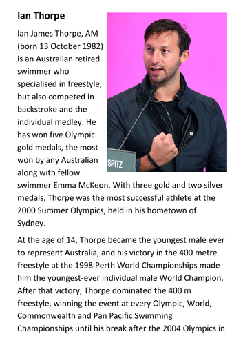 Ian Thorpe Handout