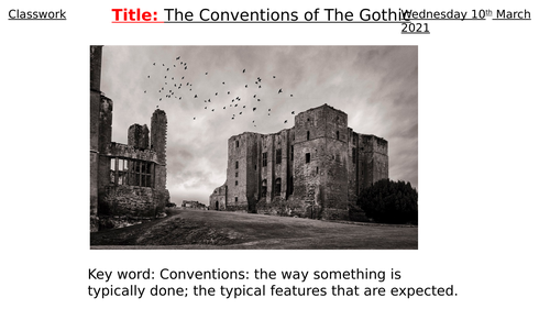 Introduction to Gothic Literature: Mini Scheme of Work