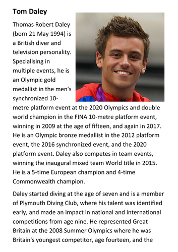 Tom Daley Handout