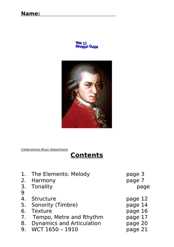 AQA GCSE Music Revision Booklet