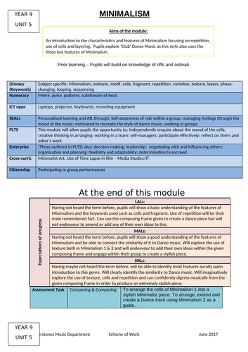 Minimalism/Dance Music (Y9)