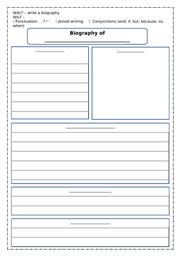 Biography Write Up Templates