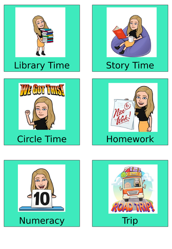 Bitmoji Visual Timetable