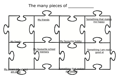 The Pieces of Me Worksheet - Getting to Know You Activity