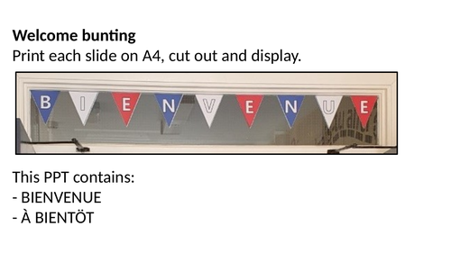 French Department Welcome Bunting