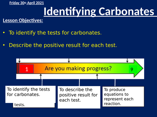 Identifying Carbonates - KS4 - GCSE  - Chemistry - Higher tier