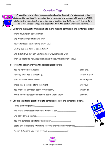 question tags teaching resources