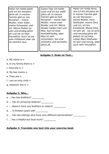 KS4 German Family Revision