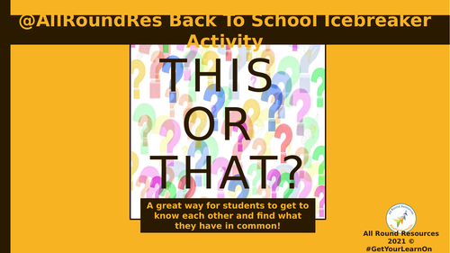 THIS OR THAT Activity | Icebreaker