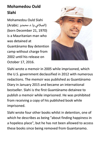 Mohamedou Ould Slahi - Guantánamo Diary Handout