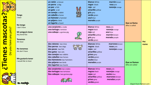 ¿Tienes mascotas? sentence builder