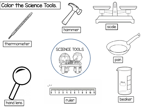 Science Tools Worksheet for Kindergarten Science Fusion