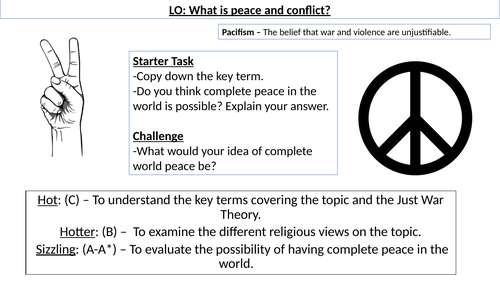 WJEC GCSE RE - Unit One - What is peace and conflict? - Issues of good and evil