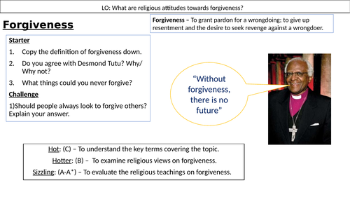 WJEC GCSE RE - Unit One - Forgiveness - Issues of good and evil