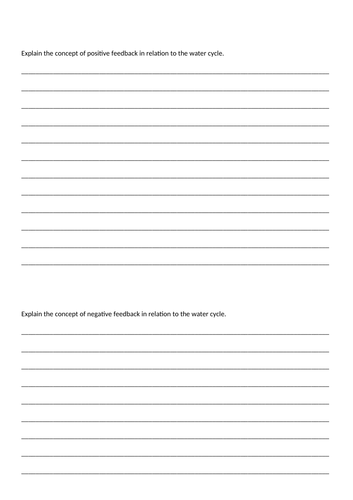 AQA A Level Physical Geography Water and Carbon Cycles