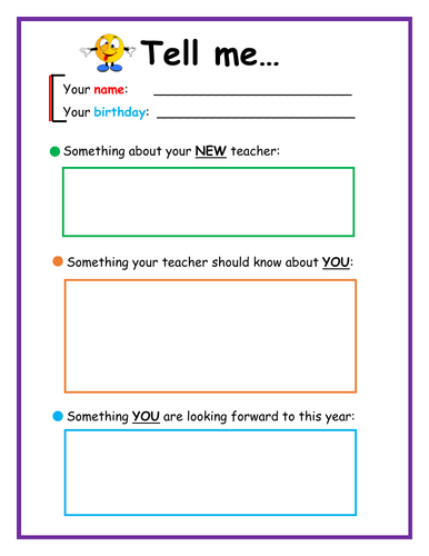 Tell ME about YOU - Beginning of Year | Teaching Resources