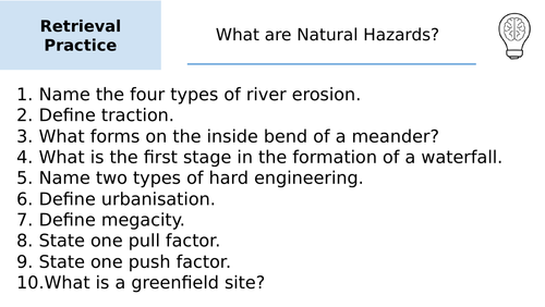 AQA GCSE Geography Natural Hazards L1 What is a natural hazard?