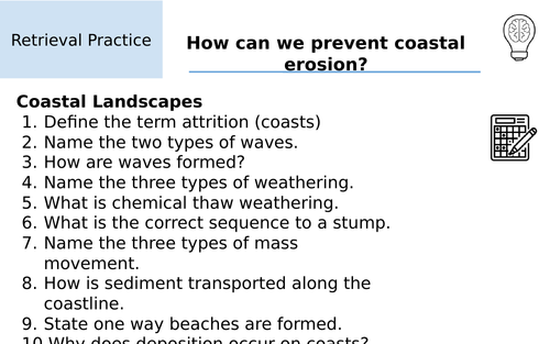 AQA GCSE Geography Coastal Landscapes Full set of Lessons