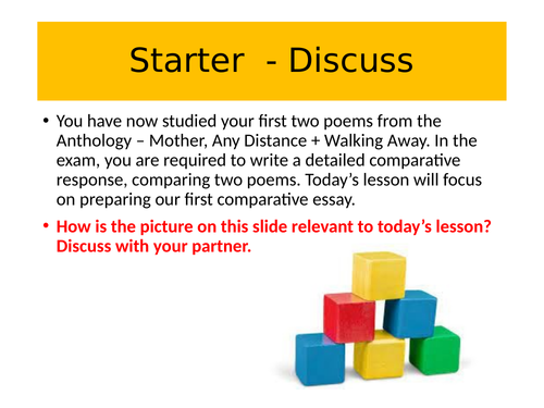 Mother Any Distance and Walking Away Comparative Essay