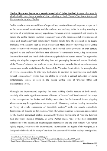 A Level English Coursework (Full Marks)